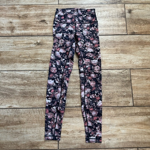 Lululemon Wunder Under Hi-Rise Leggings Size 4 Nulux Peony Floral Multi Stretch - Picture 16 of 16